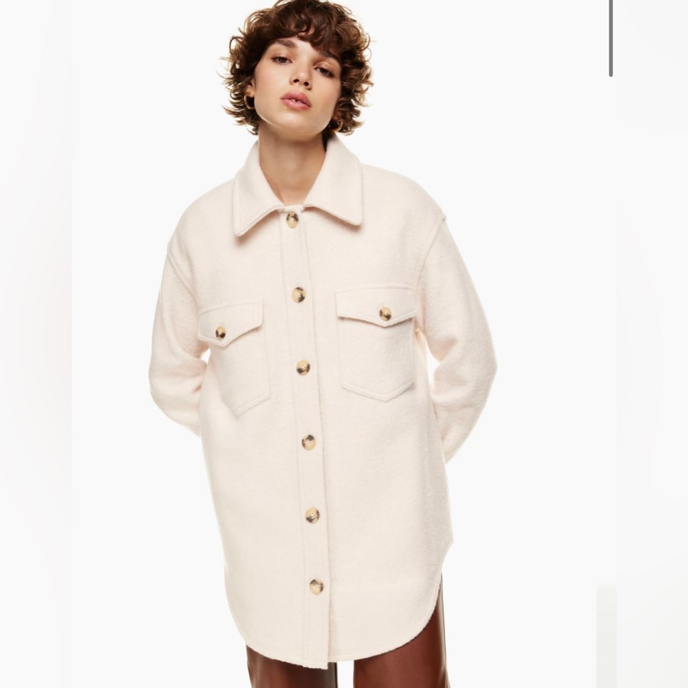 Aritzia Cream Button-Up Jacket